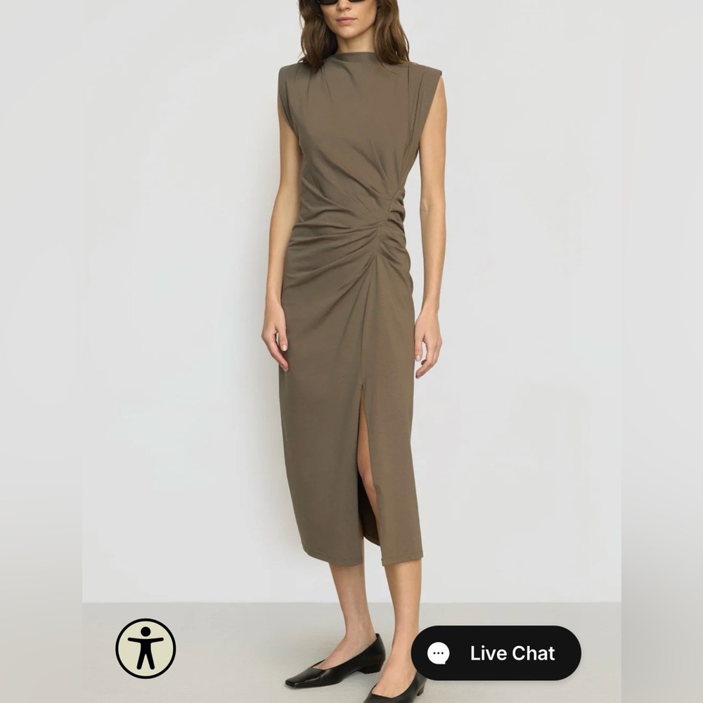 Modern Citizen Khelan Sculpted Ruched Waist Asymmetrical Black Dress